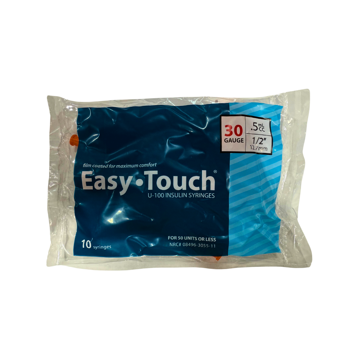 Jeringas de insulina Easy Touch U-100 31G 0,5 ml CC 5/16" 8 mm (1 paquete x 10 jeringas)