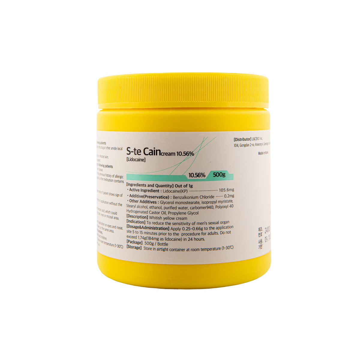 S-te Cain Lidocaine Cream 10.56% 500g