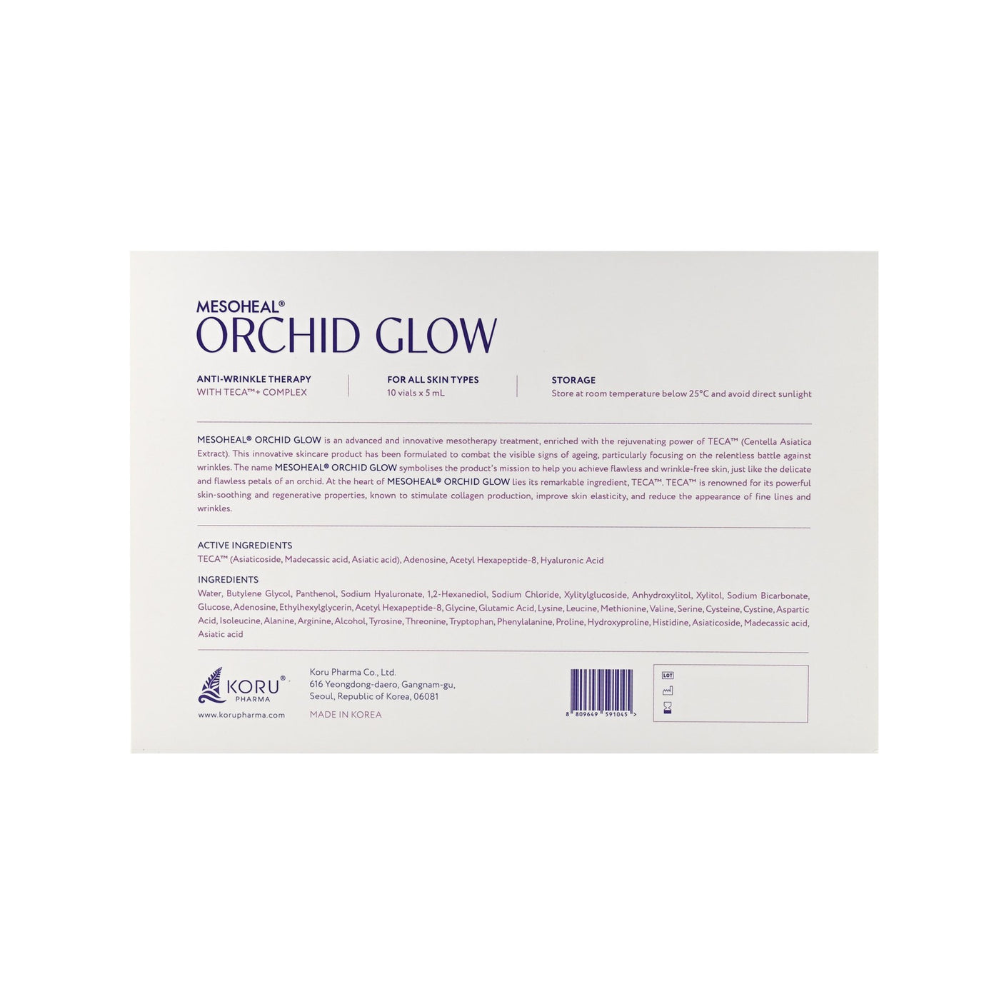 Mesoheal® Orchid Glow - Filler Lux™ - Mesotherapy - Koru Pharmaceuticals Co., Ltd.