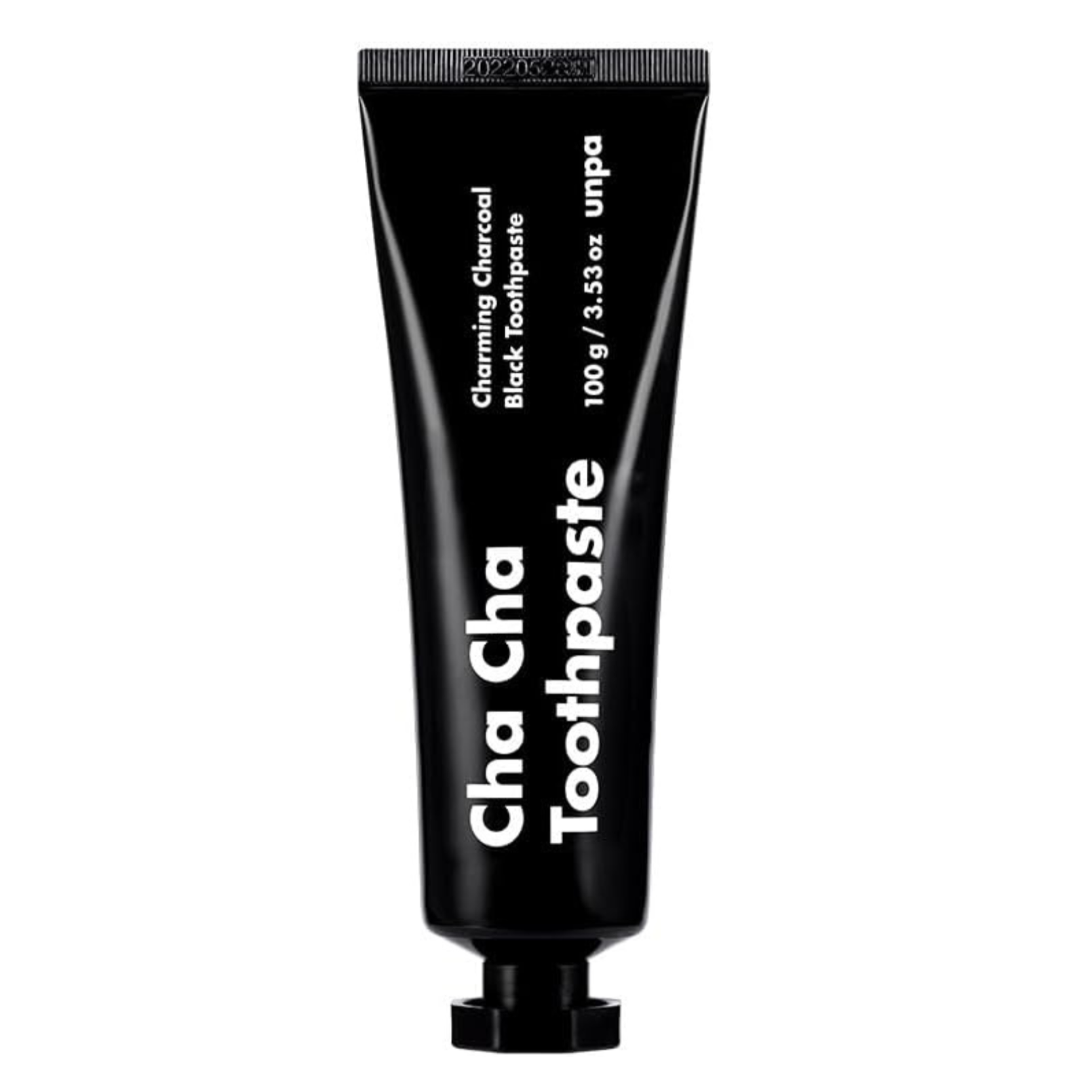 Luxury aesthetic shot of Cha Cha Charcoal Toothpaste – stylish oral care for a modern lifestyle.