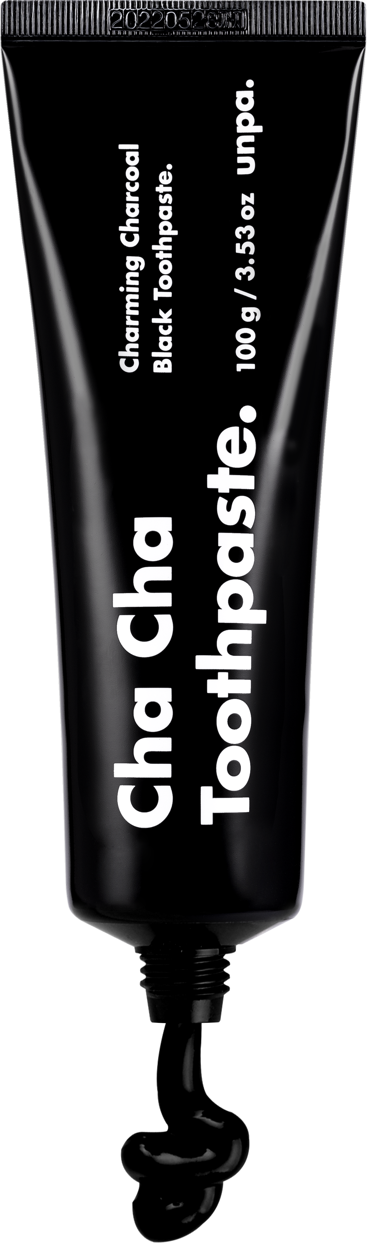 Luxury aesthetic shot of Cha Cha Charcoal Toothpaste – stylish oral care for a modern lifestyle.