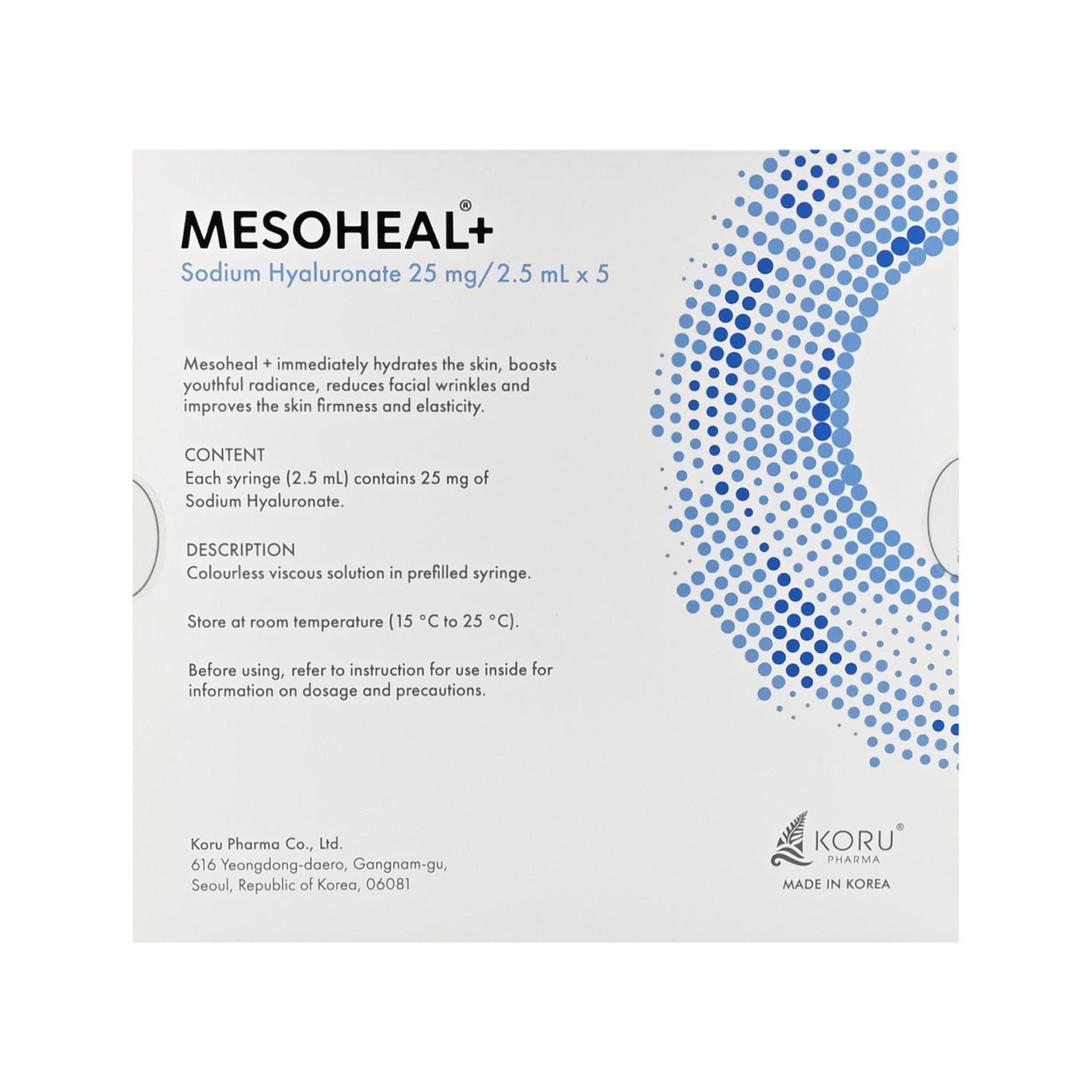 Mesoheal+ - Filler Lux™ - Mesotherapy - Koru Pharmaceuticals Co., Ltd.