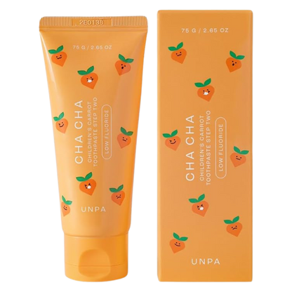 Vegan certified and Mom’s Guide Clean Mark approved Unpa Cha Cha Kids Toothpaste